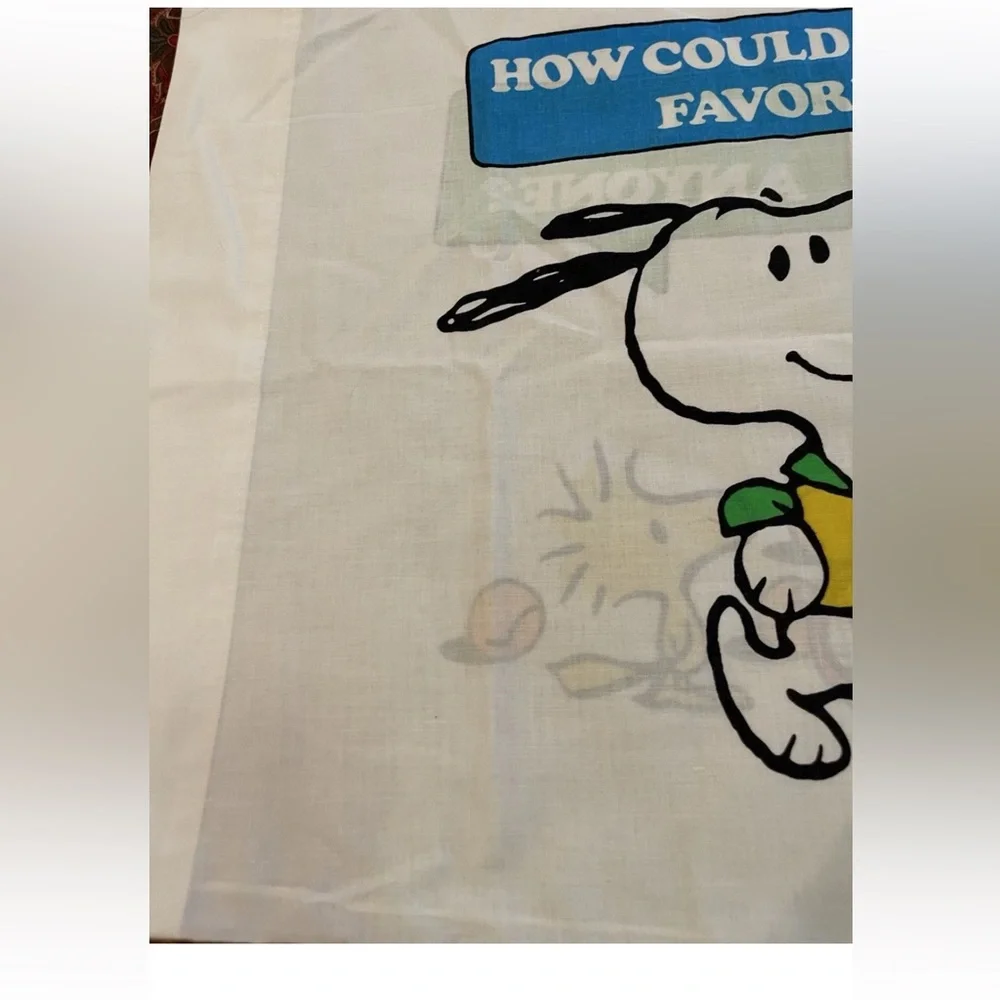 Vintage 1970s Peanuts Soccer Tennis Pillowcase snoopy Woodstock peppermint patty